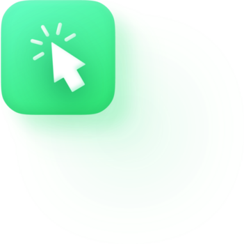 Soft 3D Green Cursor Click Button png