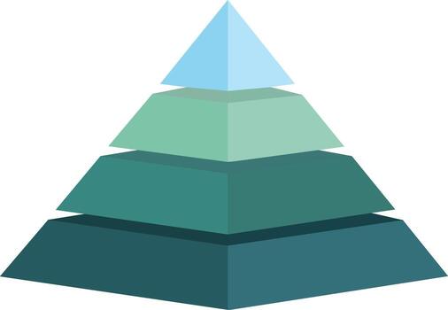 A pyramid with three different colors vector