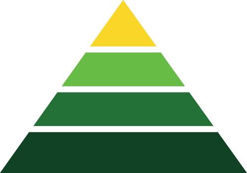 A green and yellow pyramid with a green triangle in the middle vector