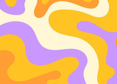 maravilloso resumen ondulado formas en retro colores vector