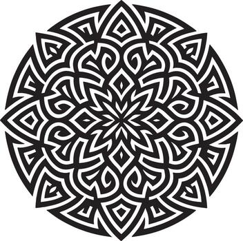 intrincado negro y blanco geométrico mandala diseño con repitiendo patrones y simetría vector