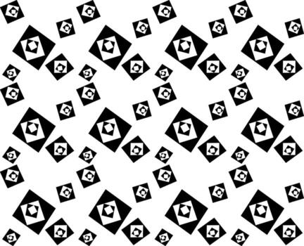 Seamless texture in the form of a geometric black and white pattern of squares and quadrangles vector