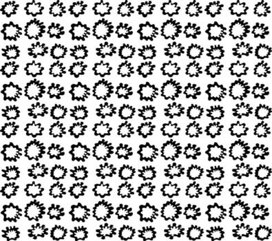 un sin costura modelo de negro gotas de varios formas en un blanco antecedentes vector