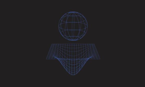 Quantum Network Digital Wireframe vector