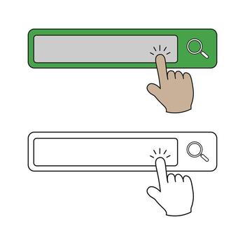 Search bar interface two styles cursor interaction digital search engine query input vector