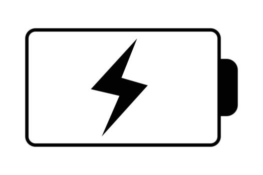 Modern battery icon with lightning bolt symbol for charging and power status vector