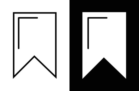 Simple bookmark icon set for web design and applications in white and black vector