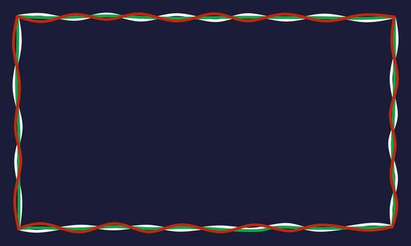 An wavy ribbon frame in white, green, and red tones featuring a decorative flowing border with empty space in the center for text or images, perfect for invitations, greeting cards, posters vector