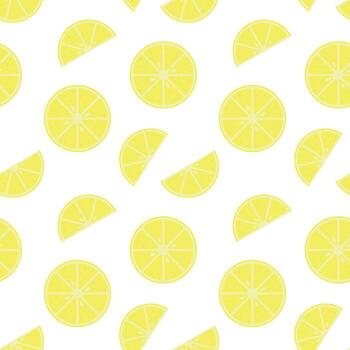 Lemon Halves and Circle Seamless Pattern Minimalist Flat Design Background Citrus Fruits Design idea. Isolated illustration Cozy Themed or Menu Cards Background Banner, leaflets, labels, price vector
