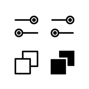 Switch and Tab Line and Solid Icons for Control and Tools vector