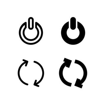 Creative Power Button and Reboot Icon Set for Modern Interface and UX Design vector