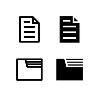 UI File and Folder Icon Collection Line and Solid for App Design vector
