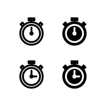 UI Timer and Stopwatch Icon Collection Line and Solid for App Design vector