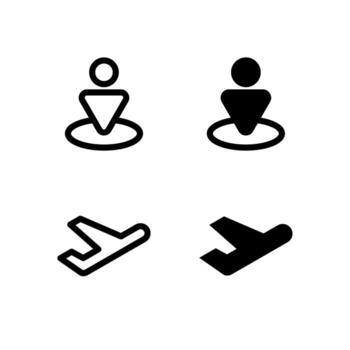 Creative Nearby and Airplane Mode Icon Set for Modern Interface and UX Design vector