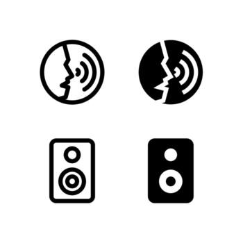 Voice and Speaker Icons Solid and Line for Dashboard and Interface Projects vector