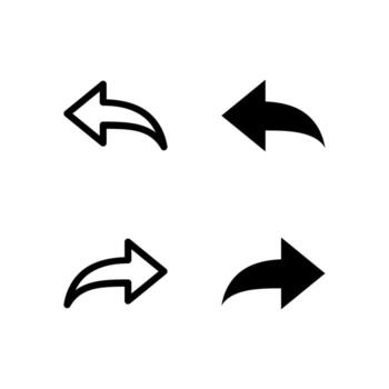 Undo and Redo Icons Solid and Line for Dashboard and Interface Projects vector