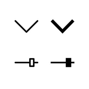 Smart Dropdown and Slider Icon Set in Solid and Outline Styles for UI vector