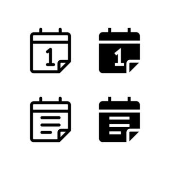 Modern Date and Schedule Line and Solid Icon Set for UI and App Design vector