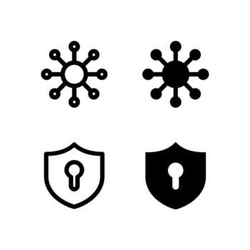 Network and VPN Line and Solid Icon Set for UI and App Design vector