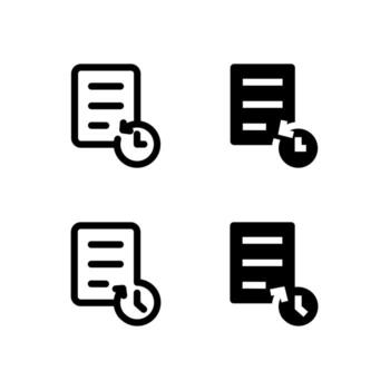 UI History and Recent Line and Solid Icons for Tools and System vector