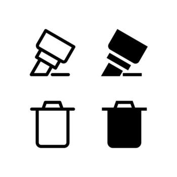 Modern Highlight and Delete Line and Solid Icon Set for UI and App Design vector