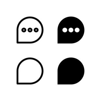 Modern Chat and Comment Line and Solid Icon Set for UI and App Design vector
