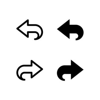 Back and Forward Line and Solid Icons for Control and Tools vector