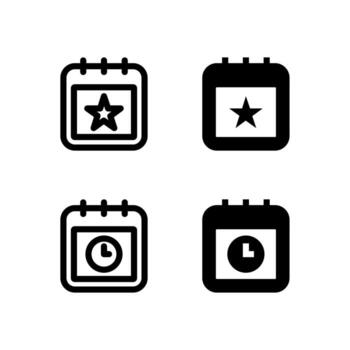 UI Event and Deadline Icon Collection Line and Solid for App Design vector