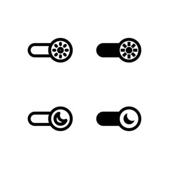 Modern Light Mode and Dark Mode Icons Solid and Line for Dashboard and Interface vector