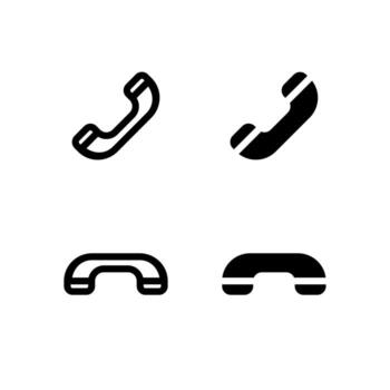 Phone and Call End Line and Solid Icons for Control and Tools vector