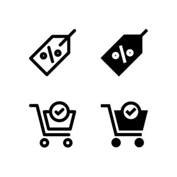 Discount and Checkout Icon Collection for App and Web UI Design vector