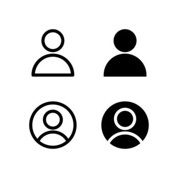 User and Profile Icons Solid and Line for Dashboard and Interface Projects vector