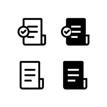 Modern Invoice and Receipt Icons Solid and Line for Dashboard and Interface vector