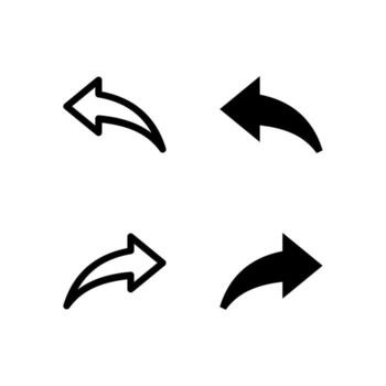 Modern Back and Forward Line and Solid Icon Set for UI and App Design vector