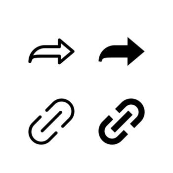 Share and Link Line and Solid Icon Set for UI and App Design vector