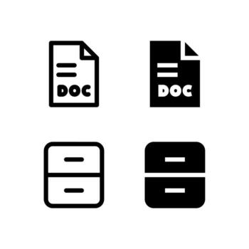 Document and Archive Icon Collection for App and Web UI Design vector