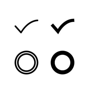 Checkbox and Radio Button Icons Solid and Line for Dashboard and Interface Projects vector