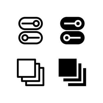 UI Switch and Tab Icon Collection Line and Solid for App Design vector