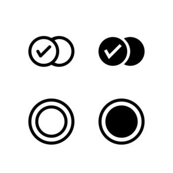 UI Checkbox and Radio Button Icon Collection Line and Solid for App Design vector