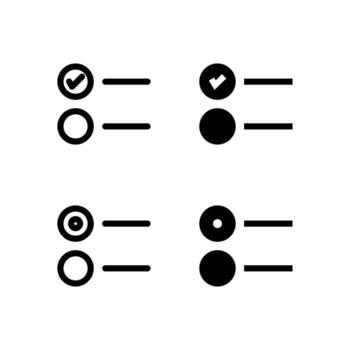 Modern Checkbox and Radio Button Line and Solid Icon Set for UI and App Design vector