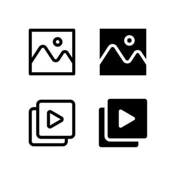 Image and Media Player Icon Collection for App and Web UI Design vector