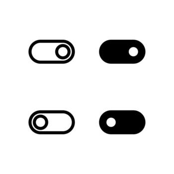 Modern Toggle On and Toggle Off Line and Solid Icon Set for UI and App Design vector