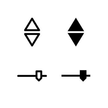 UI Dropdown and Slider Icon Collection Line and Solid for App Design vector