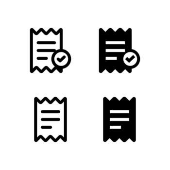 Invoice and Receipt Icon Collection for App and Web UI Design vector