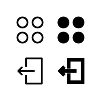 Menu and Close Icons Solid and Line for Navigation and Interface Projects vector