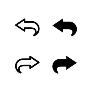 Undo and Redo Line and Solid Icons for Control and Tools vector