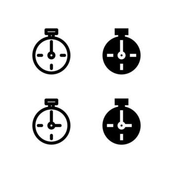 Timer and Stopwatch Line and Solid Icons for Control and Tools vector
