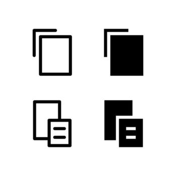 Modern Copy and Paste Line and Solid Icon Set for UI and App Design vector