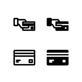 UI Payment and Credit Card Line and Solid Icons for Tools and System vector