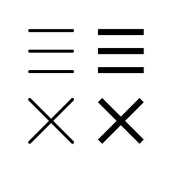 ui menú y cerca icono colección línea y sólido para aplicación diseño vector